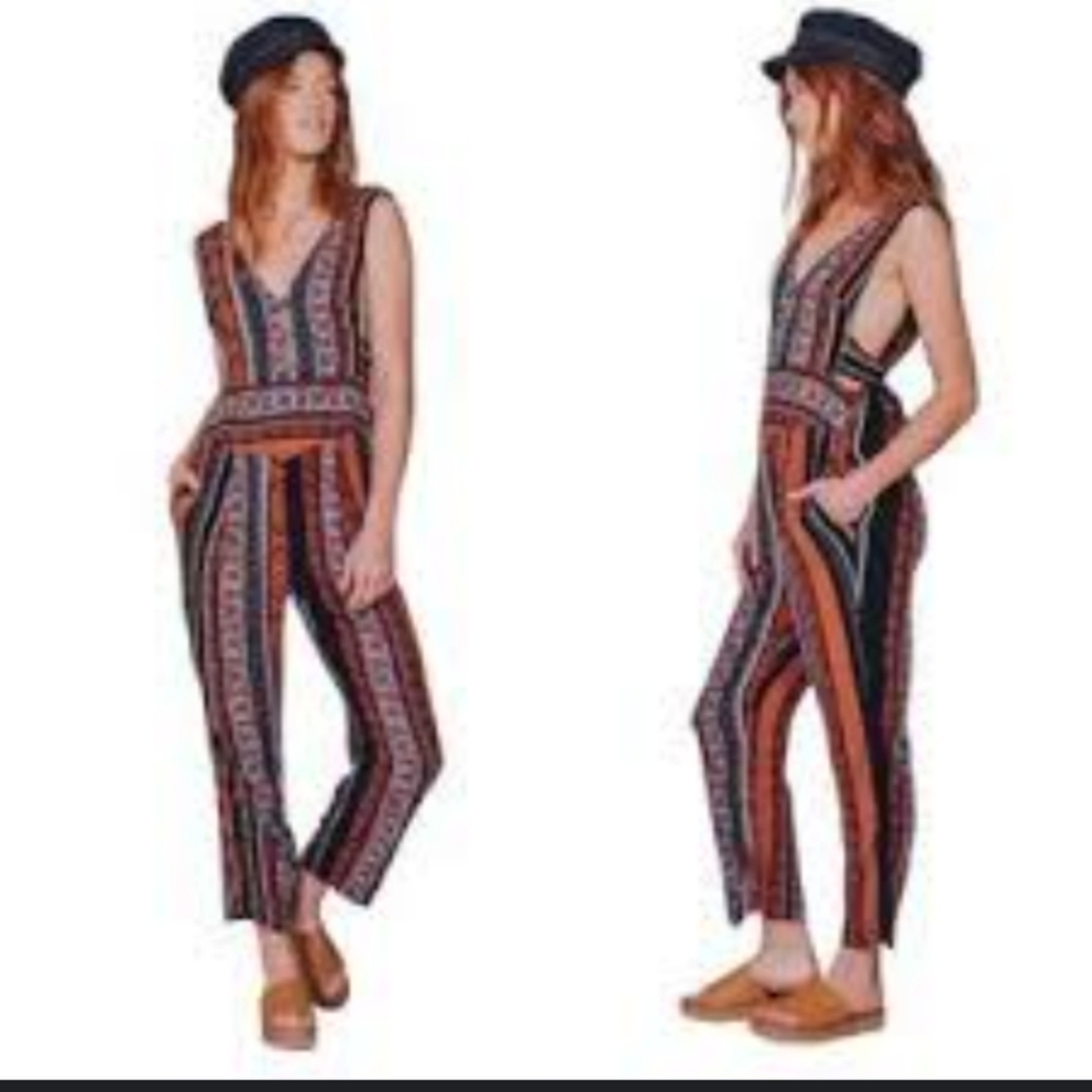 Free People Multicolor Striped Jumpsuit